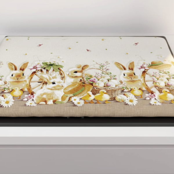 Copricucina “Zucchissime” Imbottito Cotone 100% Stampa Digitale Pasquale con Coniglietto e Uova