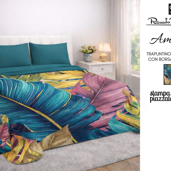 Trapuntino Renato Balestra “Amalia” con Borsa Stampa Digitale Letto Matrimoniale