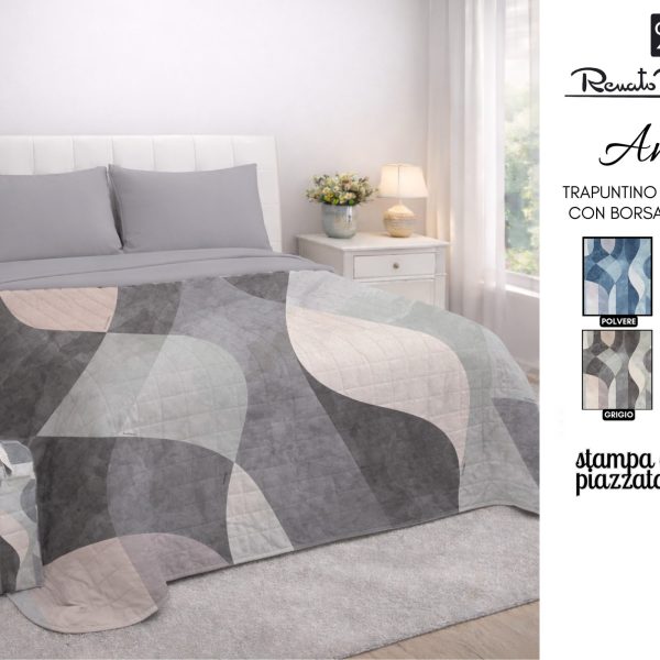 Trapuntino Renato Balestra Anna con Borsa Stampa Digitale Letto Matrimoniale