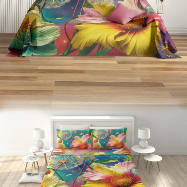 Copriletto Copritutto Foulard Irge 240×270 cm Stampa Digitale Telo Arredo Multiuso per Letto e Divano Leggero Estivo
